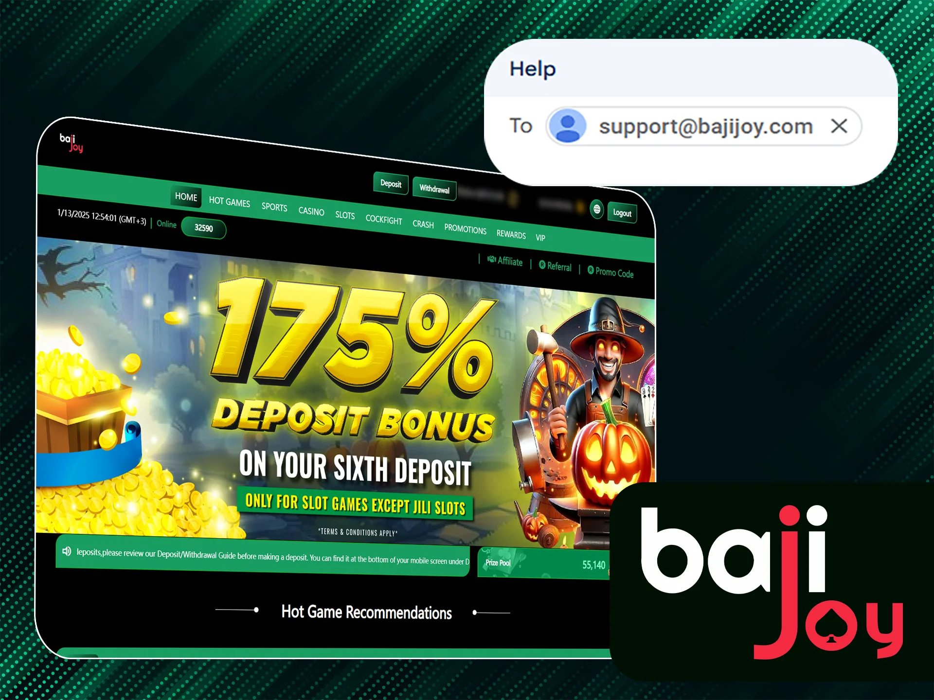 Contact BajiJoy via email.